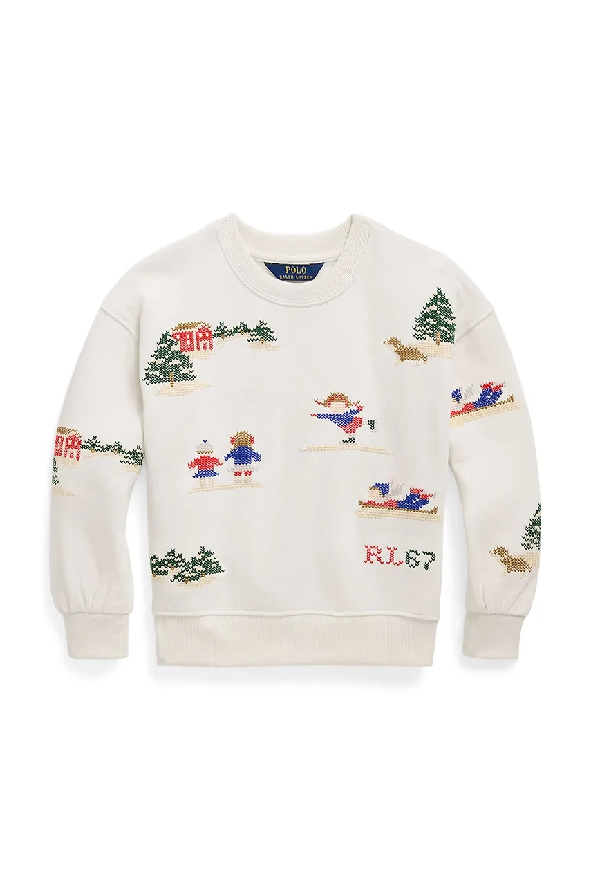 

Детская хлопковая толстовка Polo Ralph Lauren, бежевый