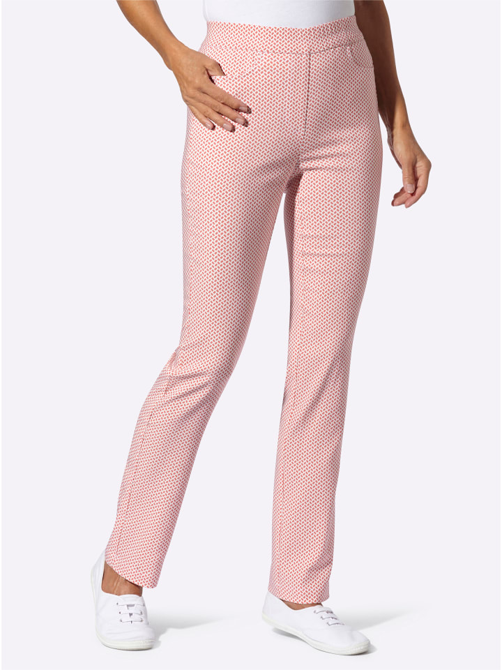 

Брюки-карго с принтом фламинго и экрю Sieh an!