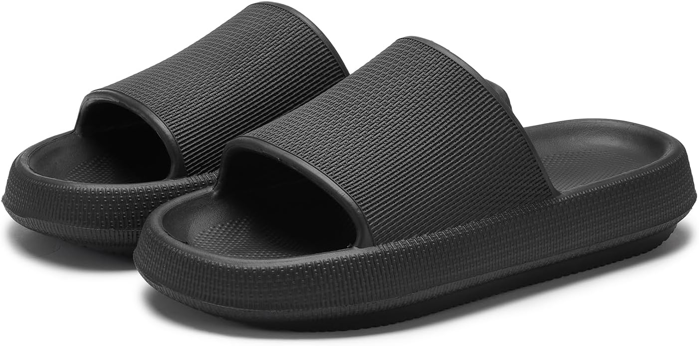 

Женские тапочки-облака, тапочки для душа, шлепанцы для дома и улицы, мужские нескользящие тапочки для ванной комнаты, домашние тапочки на платформе из пузырчатой пены Sevrx, черный