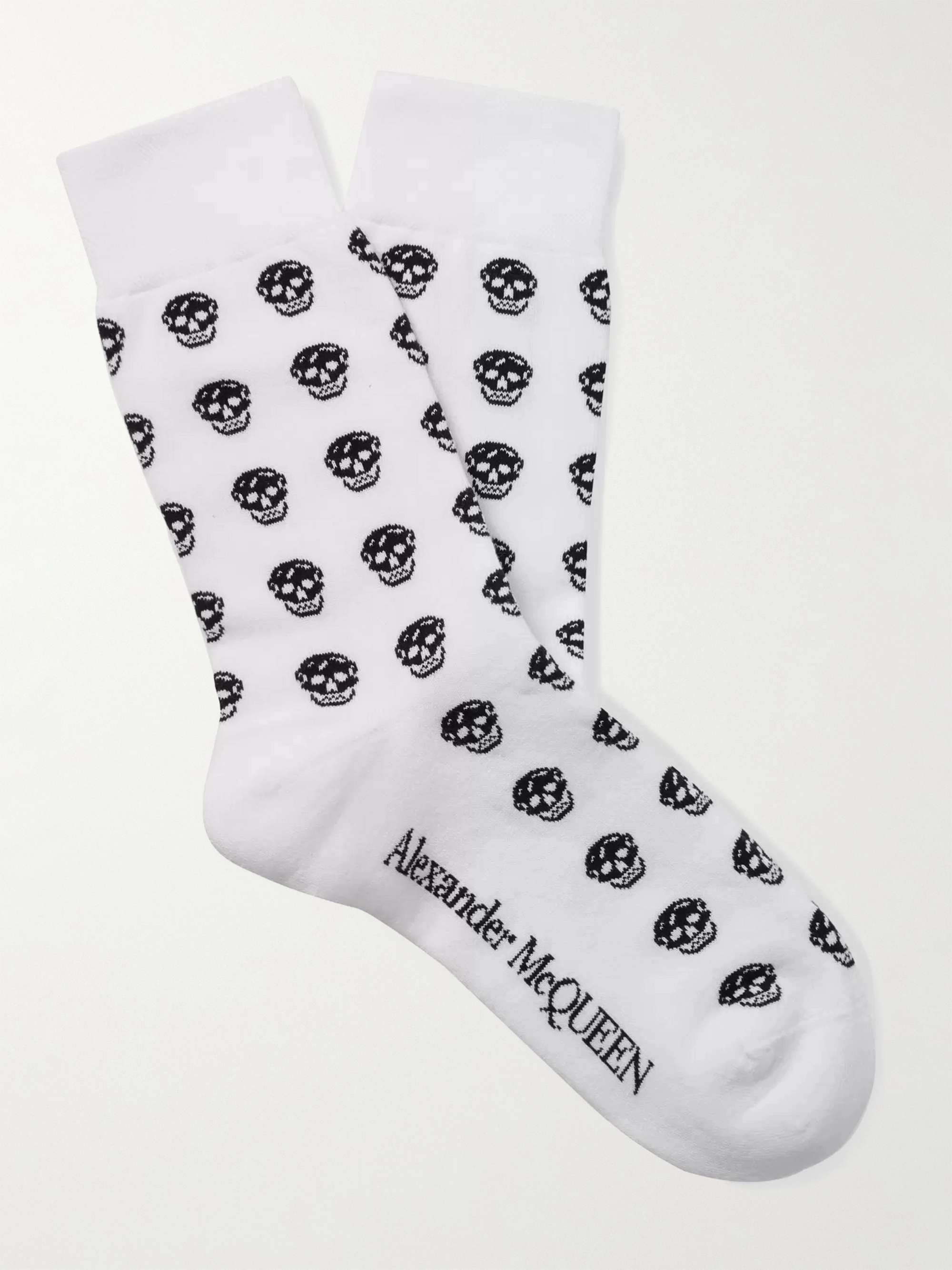 

Носки Skull-Intarsia из смесового хлопка ALEXANDER MCQUEEN, белый