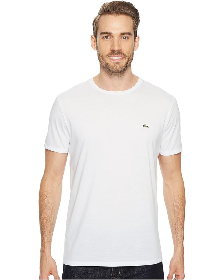 

Футболка Lacoste Short Sleeve Pima Crew Neck, белый