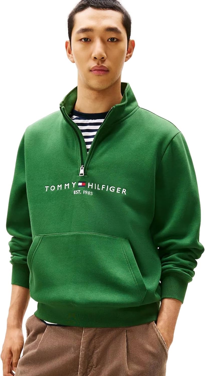 Мужская адаптивная толстовка Tommy Hilfiger с застежкой-молнией на четверть оборота и удлиненным бегунком, Cypress Green — фото 2