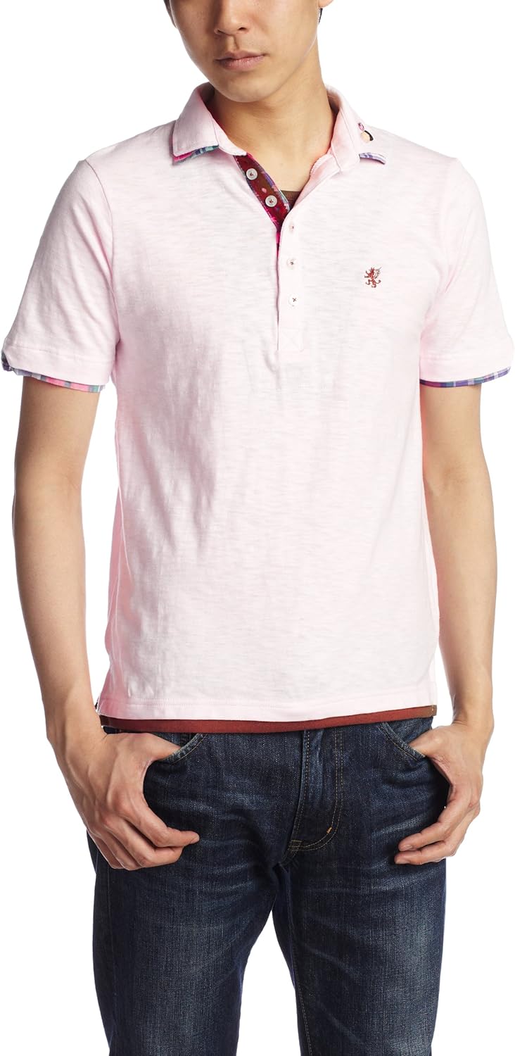 

Розовая рубашка поло с пуговицей и чеком Pincponc