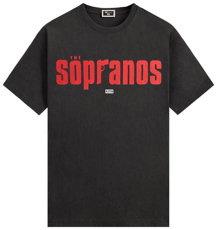 

Винтажная футболка Kith For The Sopranos с главным логотипом, черная, Черный, Винтажная футболка Kith For The Sopranos с главным логотипом, черная