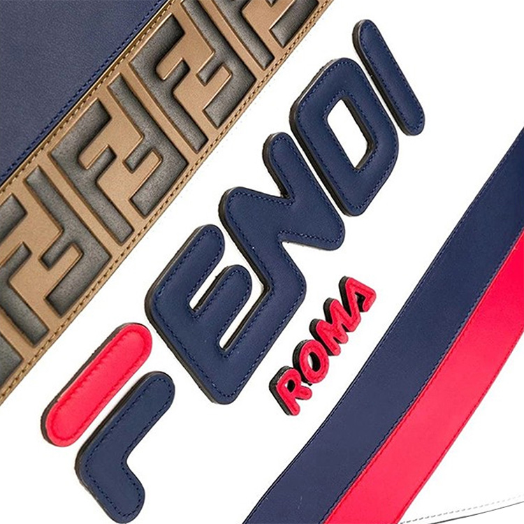 FENDI FILA Collaboration клатч из коровьей кожи средний женский blue/white — фото 3