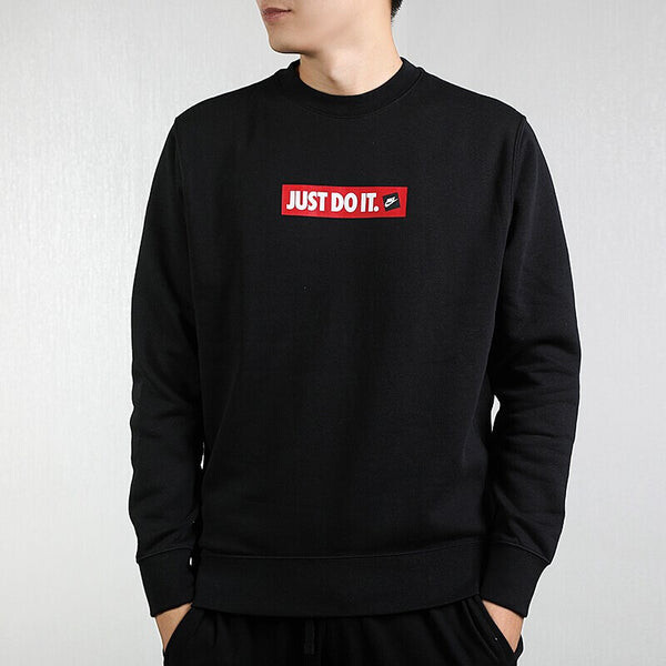 Толстовка Nike JDI Printing Fleece Lined Athleisure Casual Sports Black Round Neck Pullover Black, черный — фото 3