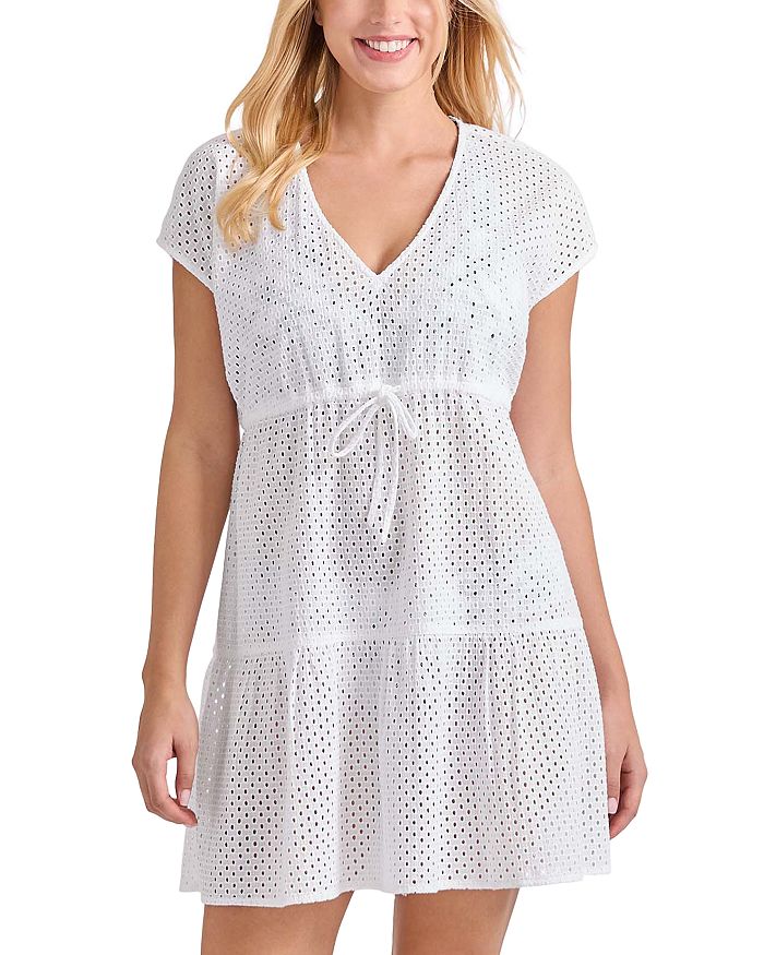 

Платье-накидка для плавания Eyelet Cove с V-образным вырезом Tommy Bahama, белый