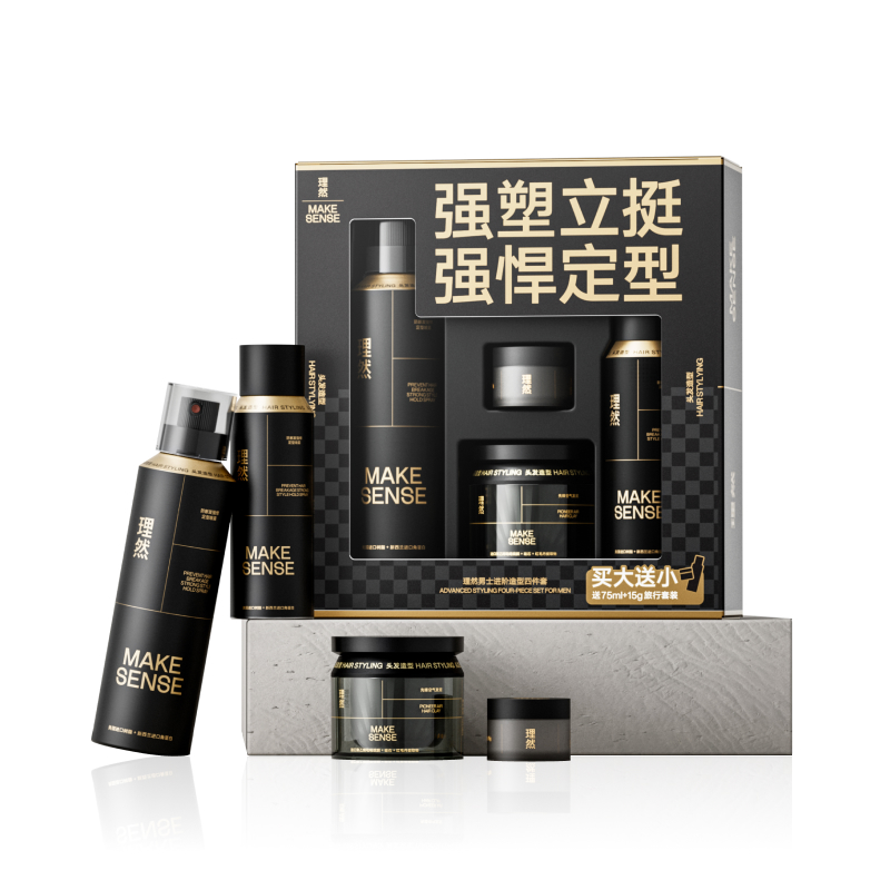 Мужской набор для укладки волос advanced hairspray и hair clay hair wax, блестящий, стойкий, 4 предмета MAKE ESSENCE — фото 3