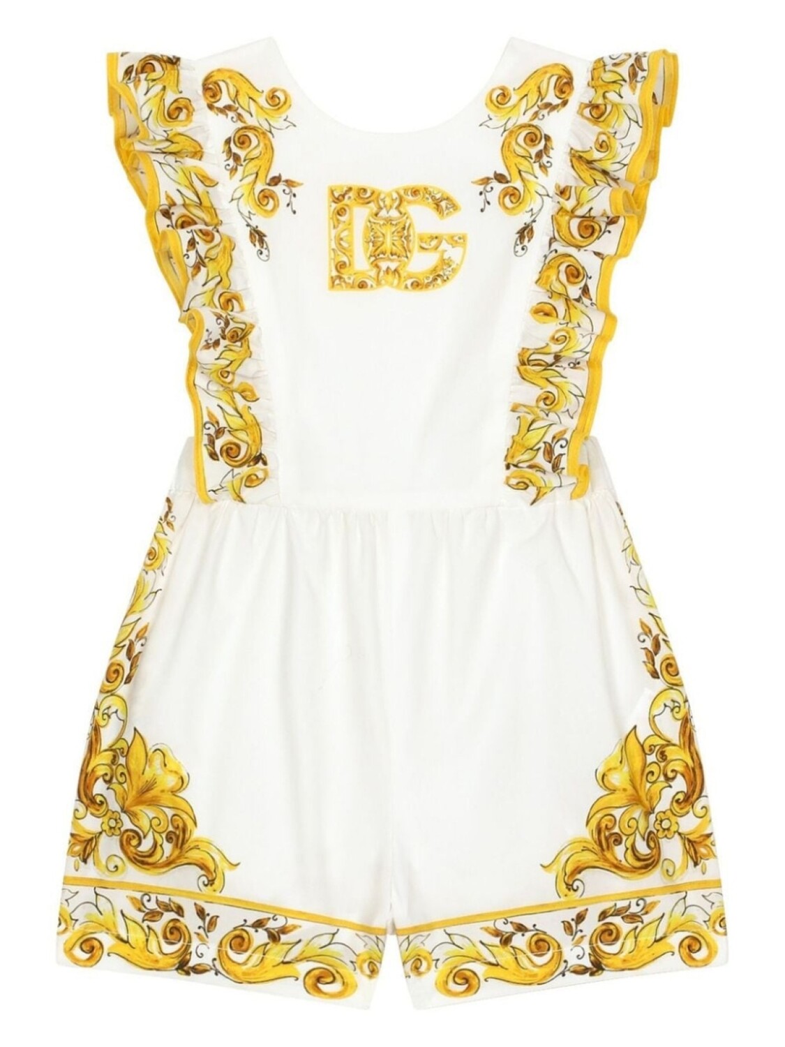

Dolce & Gabbana Kids комбинезон с принтом Majolica, белый