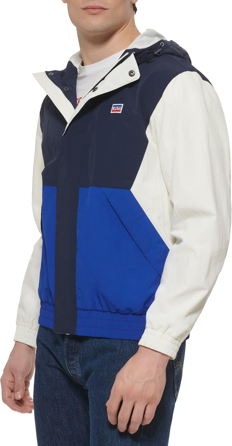 Levi's mens Мужская ретро-ветровка Levi's в цветных блоках, New Royal Blue Color Block — фото 3