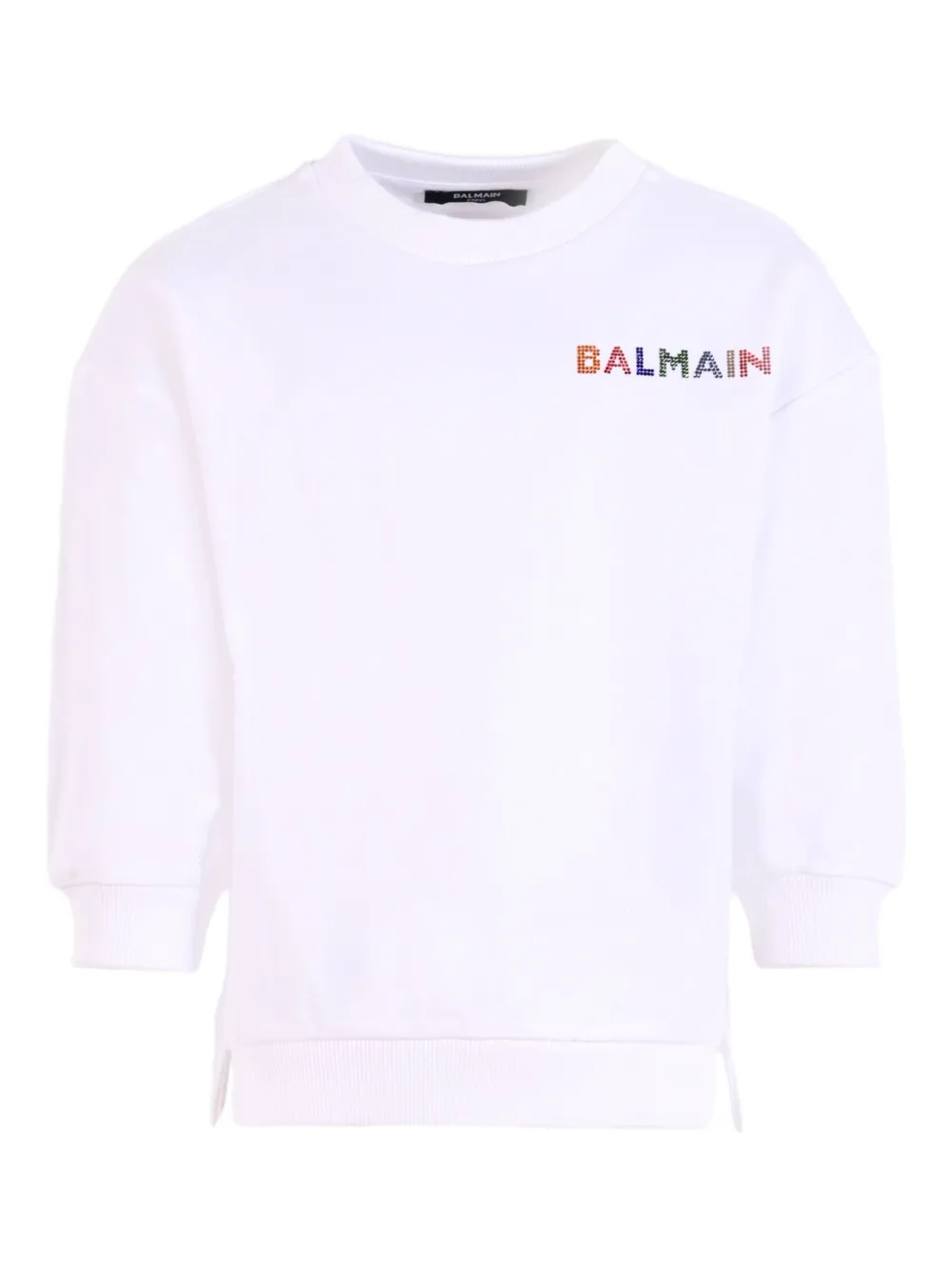 

Толстовка, украшенная стразами Balmain Kids, белый
