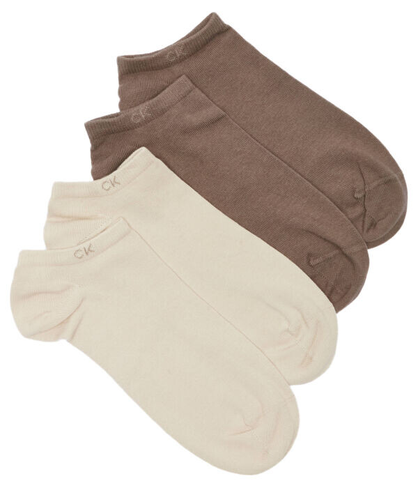 

Носки мужские Calvin Klein короткие с монограммой 2 пары, бежевый/коричневый