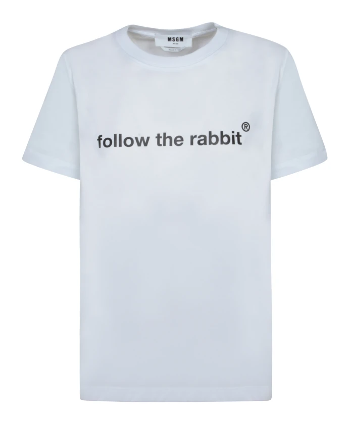 

Футболка «Следуй за кроликом» Msgm, белый