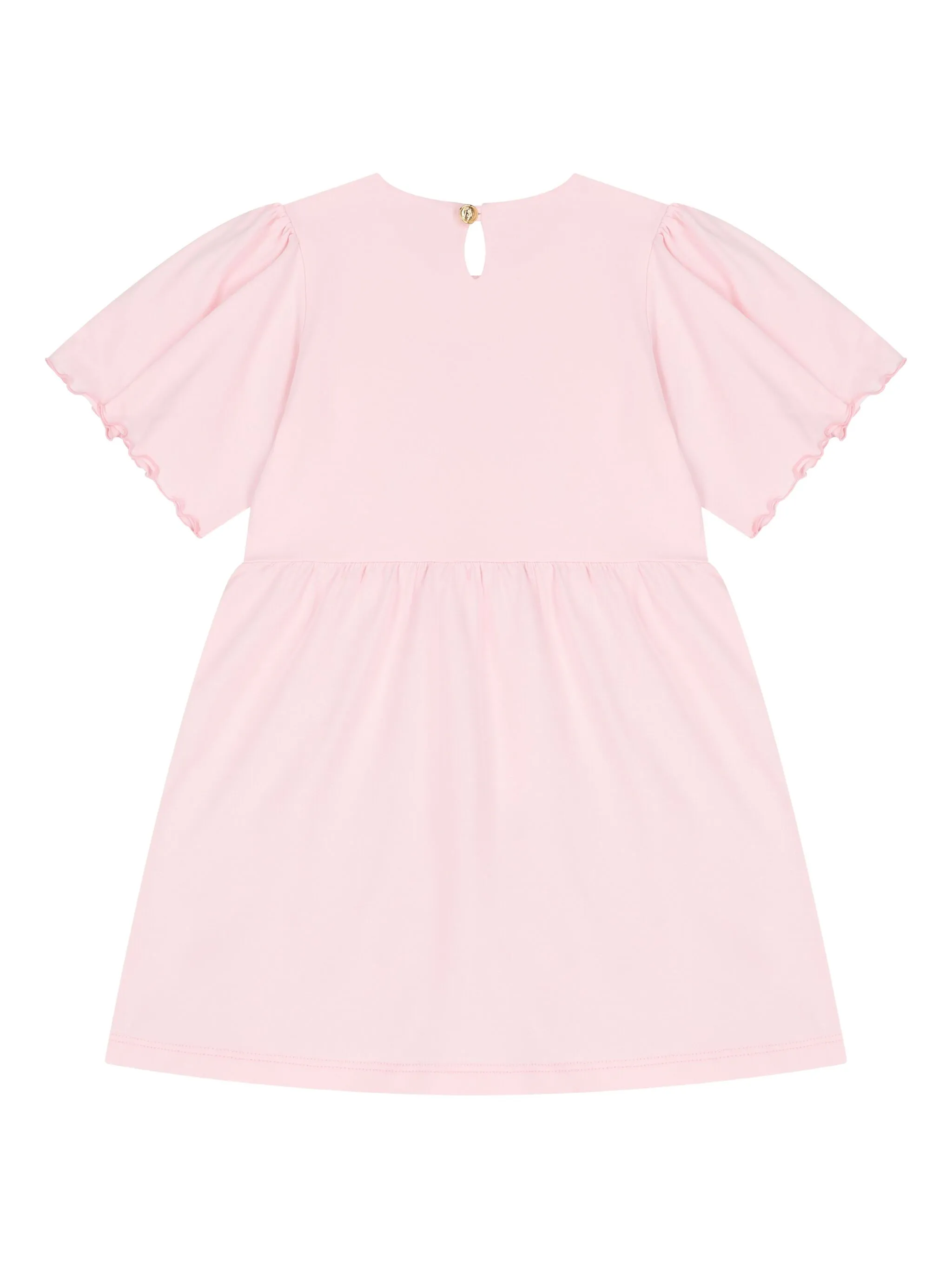 Платье с объемными рукавами и логотипом Escada Kids, розовый — фото 2