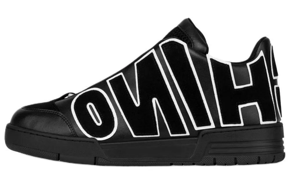 Кроссовки кожаные MOSCHINO Original Shoe Box Included черные