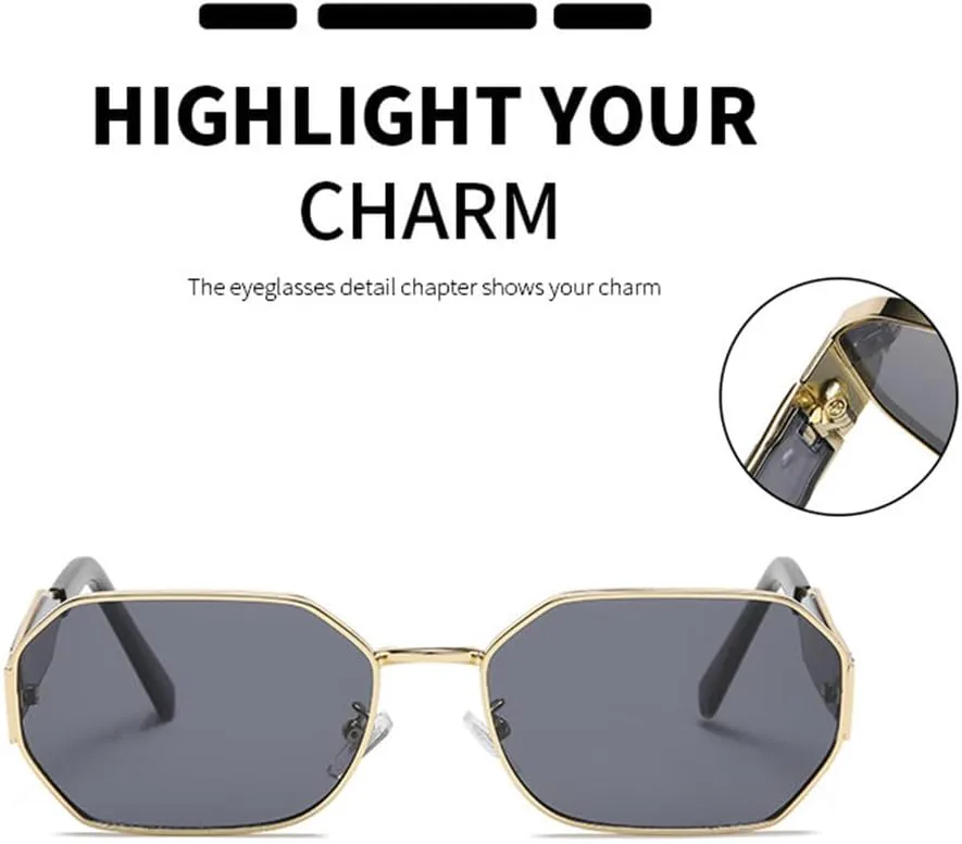 

Солнцезащитные очки 2027 года для женщин и мужчин, шестиугольные солнцезащитные очки для женщин, винтажные очки, защита от ультрафиолета UV400 MTZJH, Gold Brown