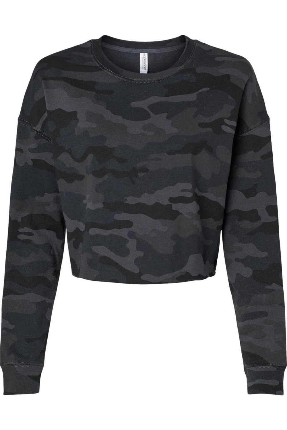 

Independent Trading Co. Женский легкий укороченный свитер Crew, цвет black camo