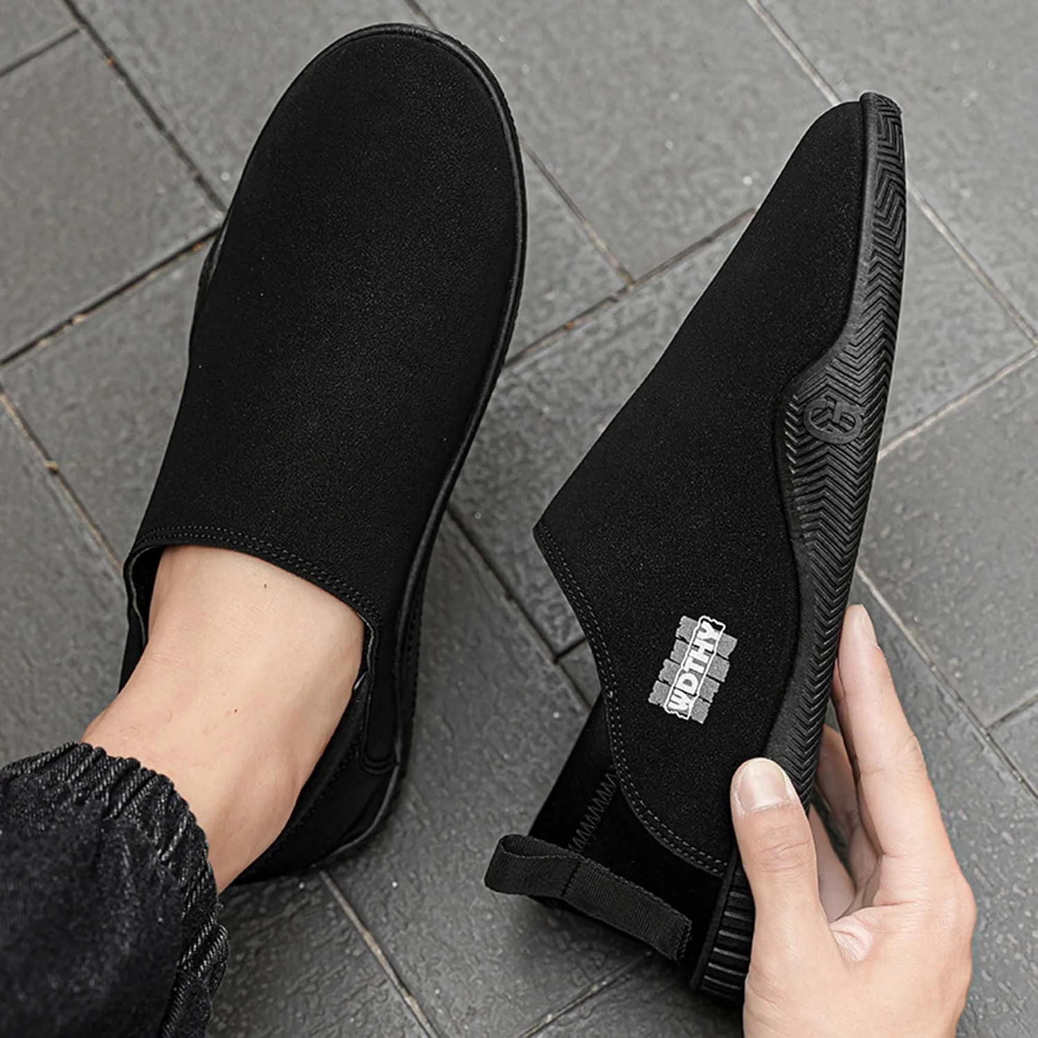 Модные спортивные кроссовки, ретро минималистичные классические мужские спортивные кроссовки, повседневная обувь CYYDS, черный — фото 2