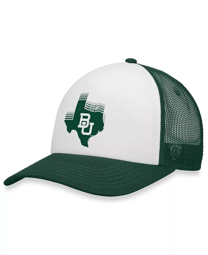 

Мужская бело-зеленая кепка Baylor Bears Tone Down Trucker Snapback Top Of The World, белый