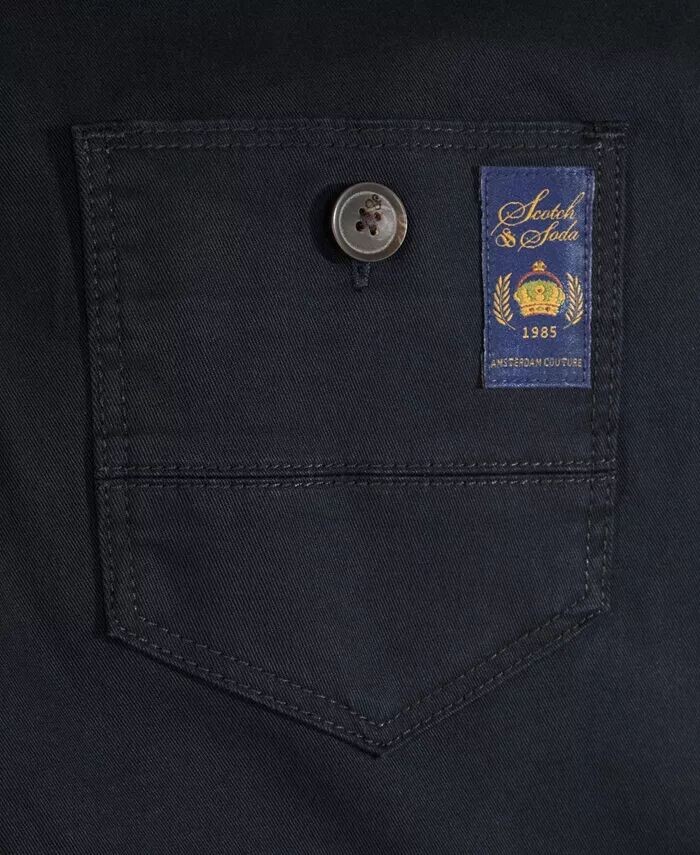 Брюки из эластичного хлопкового твила для больших мальчиков SCOTCH & SODA, черный — фото 3