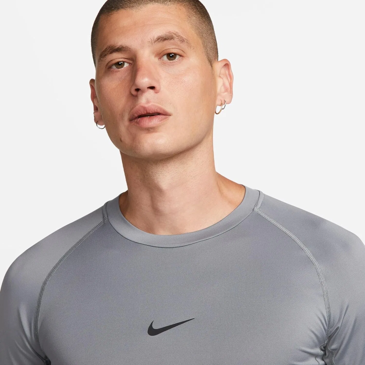 Топ Nike Pro Dri-FIT с длинным рукавом, Smoke Grey/Black — фото 4