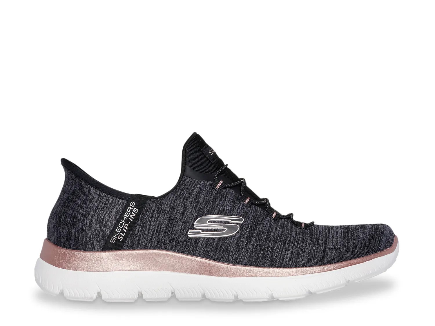 Кроссовки Skechers Hands Free Slip-Ins: Summits Millionaire Slip-On Sneaker - Women's, черный/серый — фото 3