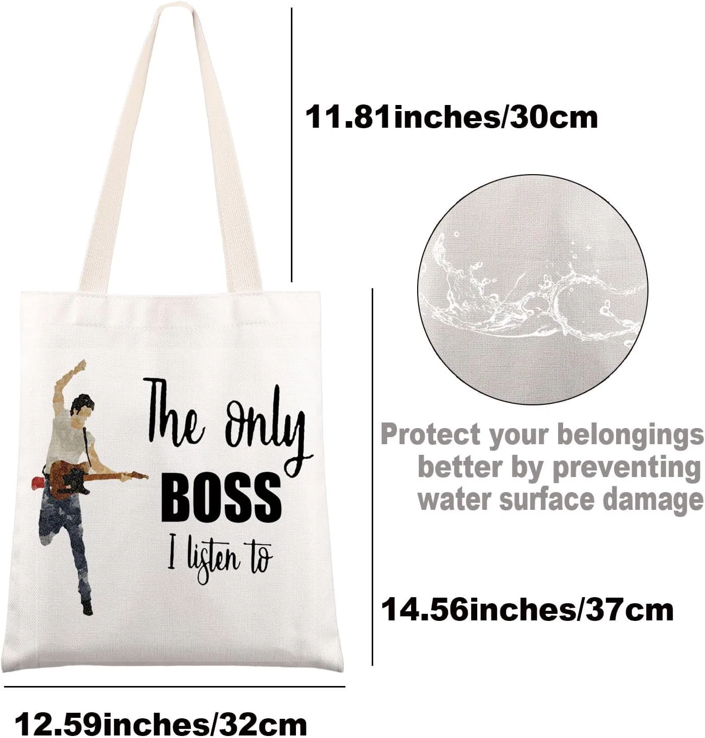 Косметичка на молнии «Bruce Fans The Only Boss I Listen to Music Gift» от MYSOMY Mysomy, The Only Bosstb — фото 2