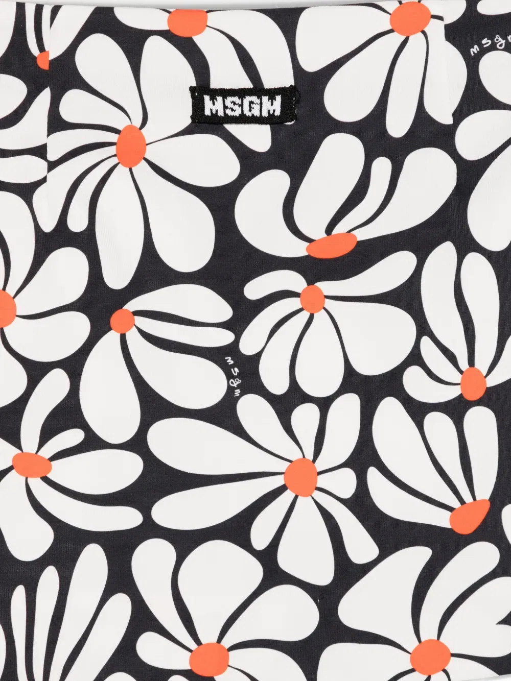 Юбка с цветочным принтом и плиссированным подолом Msgm Kids, белый — фото 3