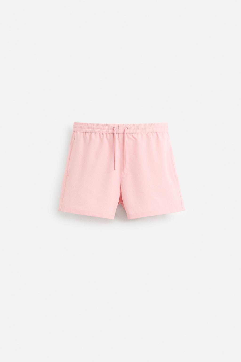 

Обычные плавки seersucker ZARA, розовый