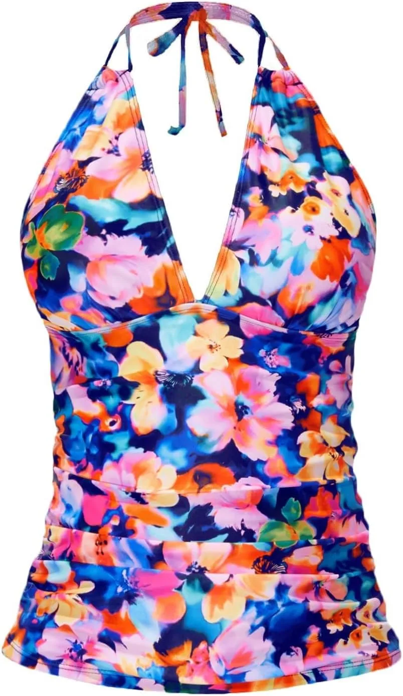 

Женский топ-танкини с V-образным вырезом и эффектом пуш-ап