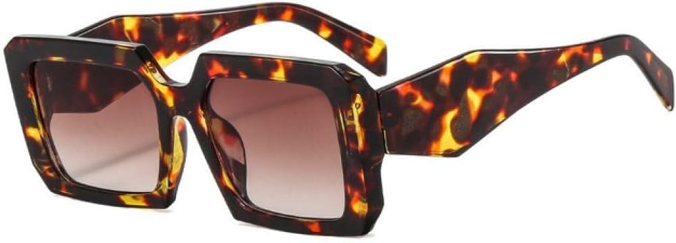 

Модные квадратные солнцезащитные очки для женщин и мужчин в стиле ретро, ​​крупная оправа, роскошные солнцезащитные очки, трендовые оттенки, защита от УФ-излучения UV400 для женщин LXLHWN, Leopard Tea