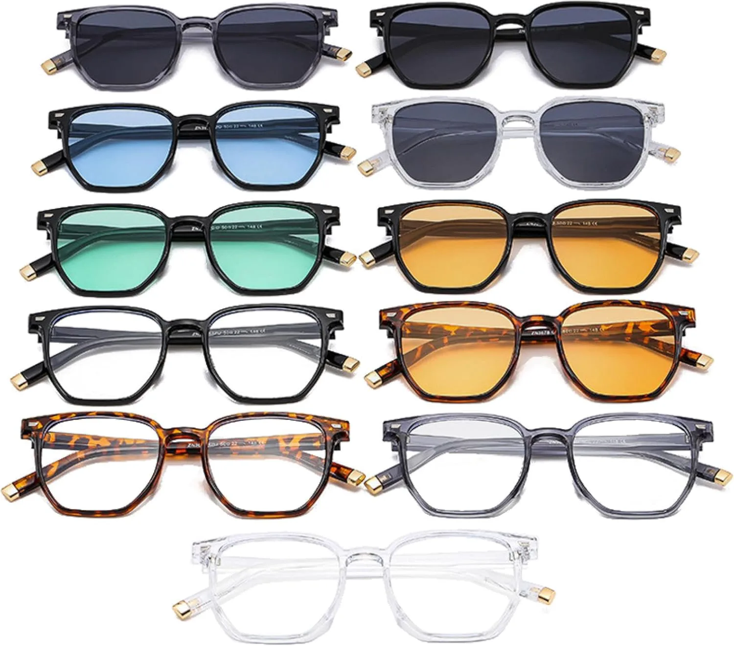 

Ретро женские солнцезащитные очки с прозрачными линзами цвета океана, защита от УФ-излучения UV400, модные заклепки, мужские трендовые очки HHZZYVY, Black Grey