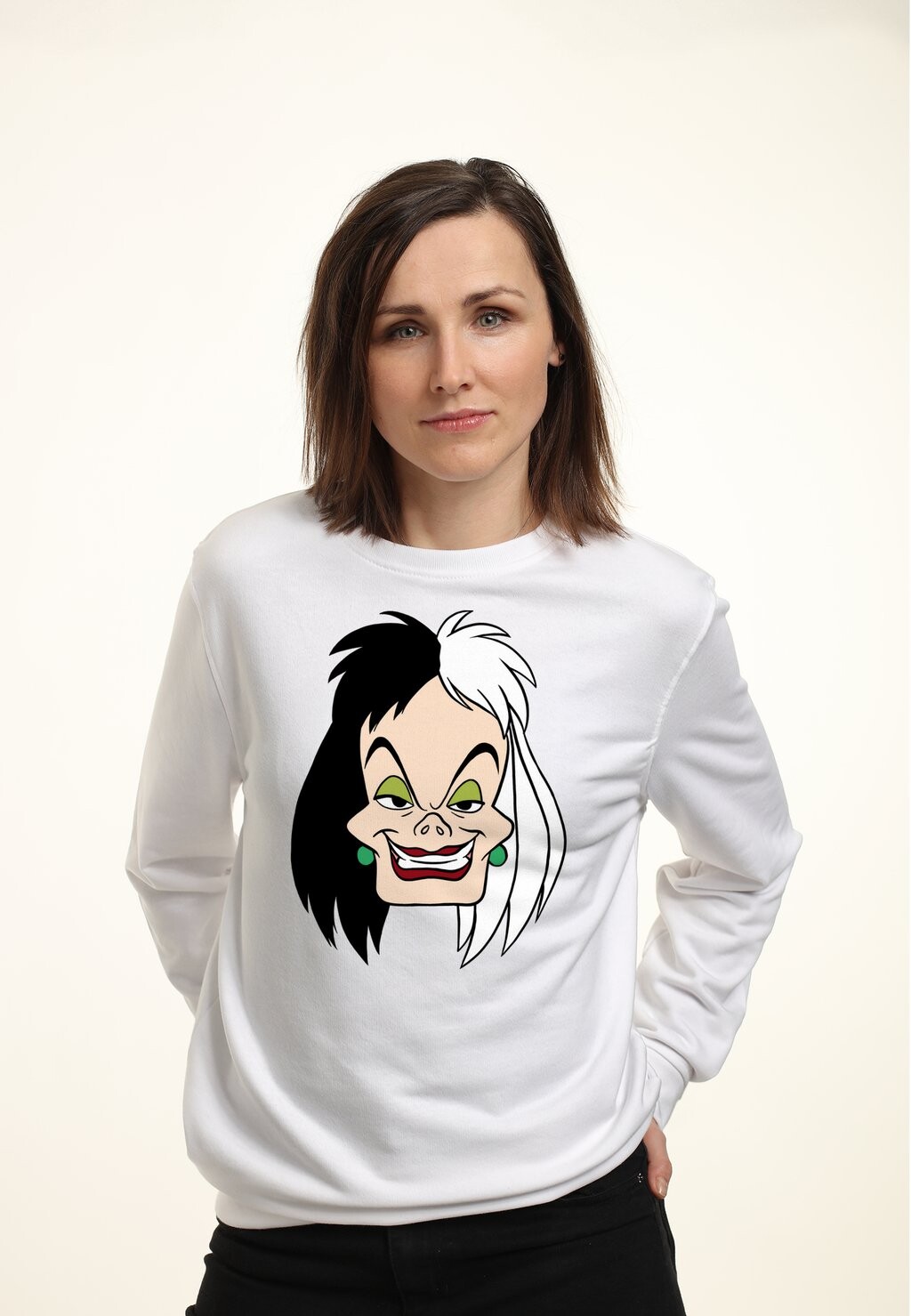 

Толстовка 101 DALMATIANS CRUELLA BIG FACE Disney, белый