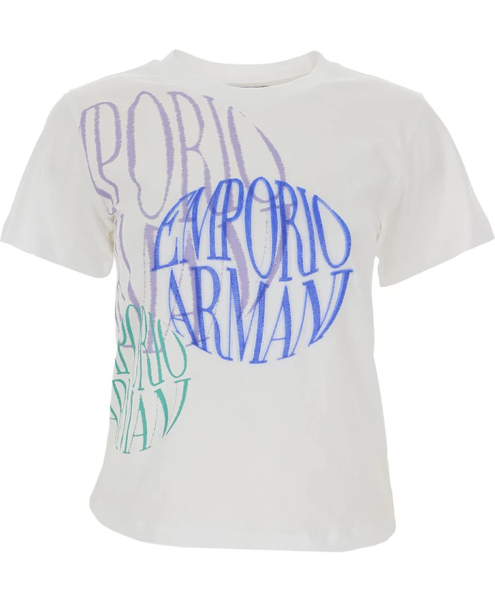 

Белая женская футболка Emporio Armani, белый
