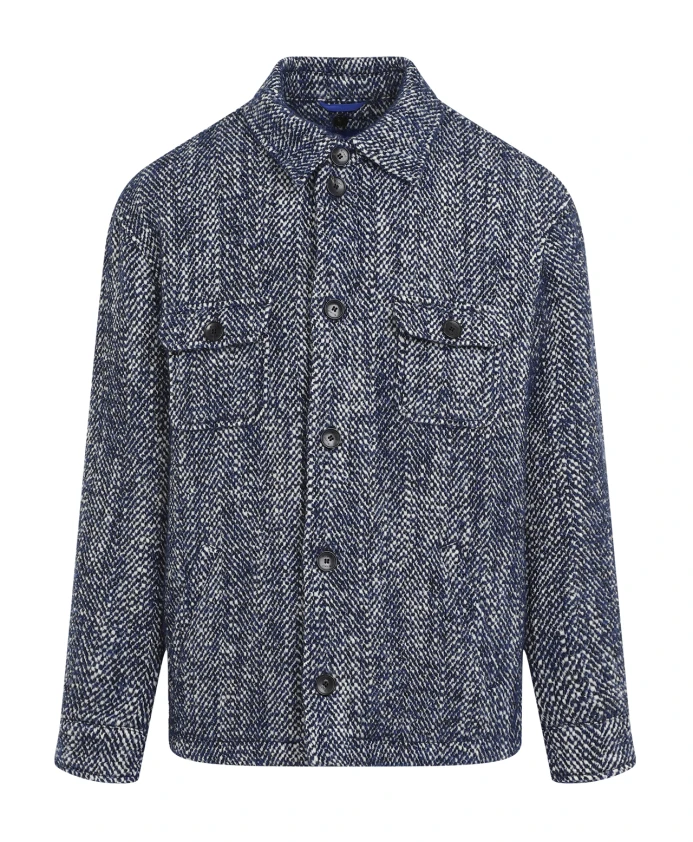 

Рубашка из смесовой шерсти aw24 Etro, синий