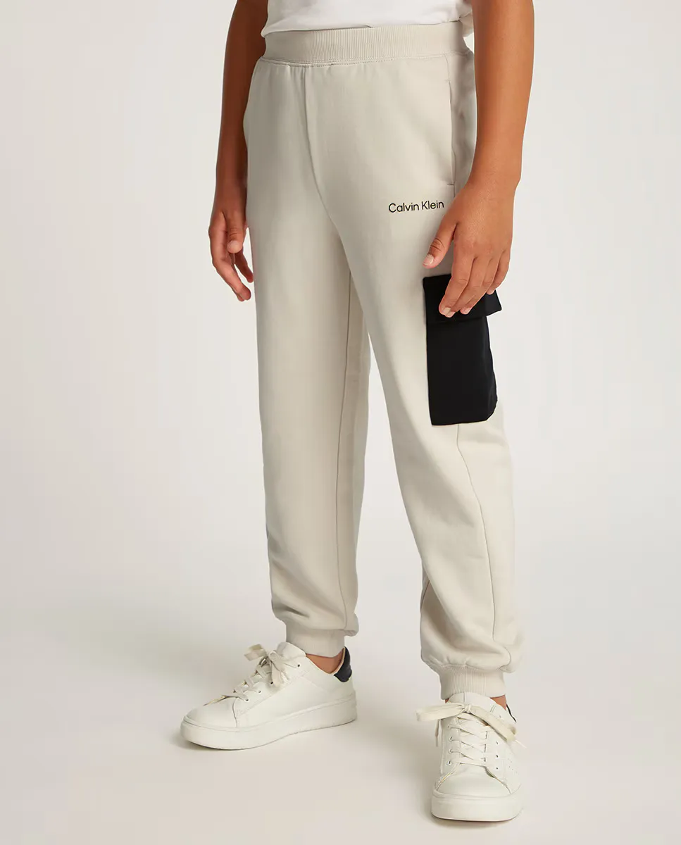 

Спортивные брюки в стиле колор-блок для мальчиков Calvin Klein, бежевый