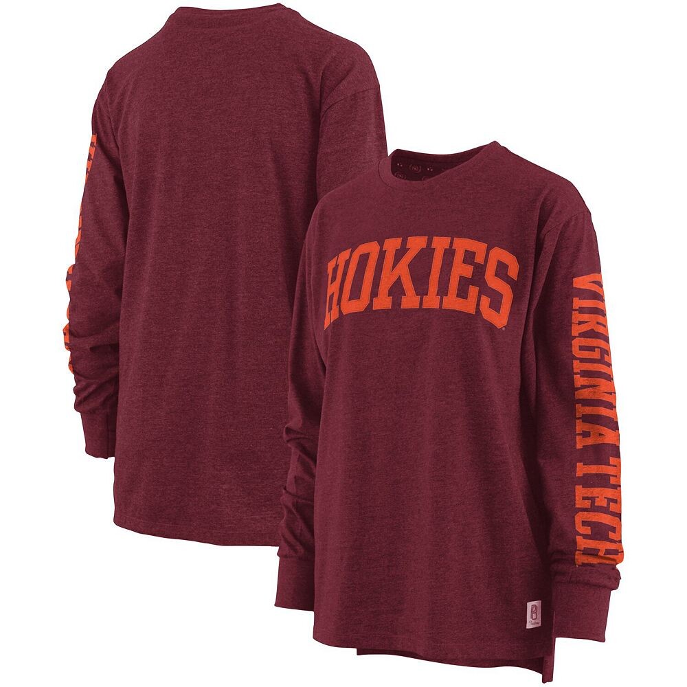 

Женская темно-бордовая футболка с длинными рукавами для прессы Virginia Tech Hokies Two-Hit Canyon, цвет Vat Red