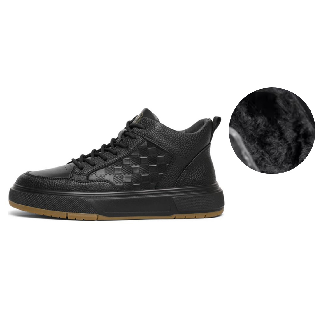 

Низкие скейтерские кроссовки мужские черные BELLE, черные без подкладки