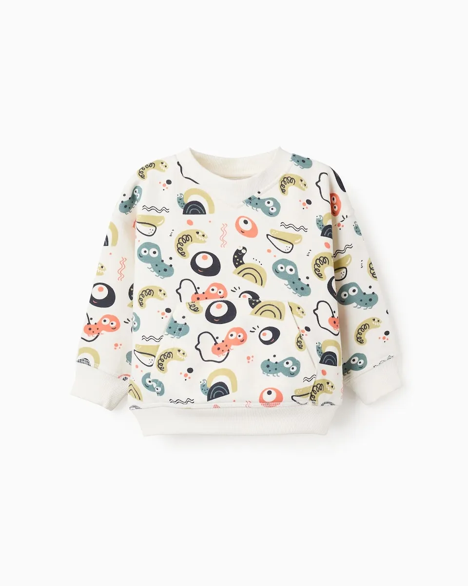 

Детская свитшот на вешалке с узором Zippy, белый/трафаретная печать