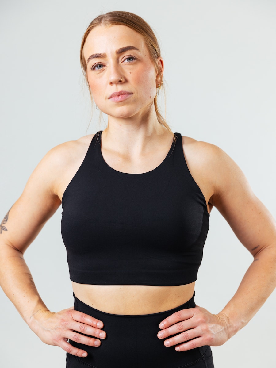 

Спортивный бюстгальтер с высоким воротом Lifters Race Grape, черный