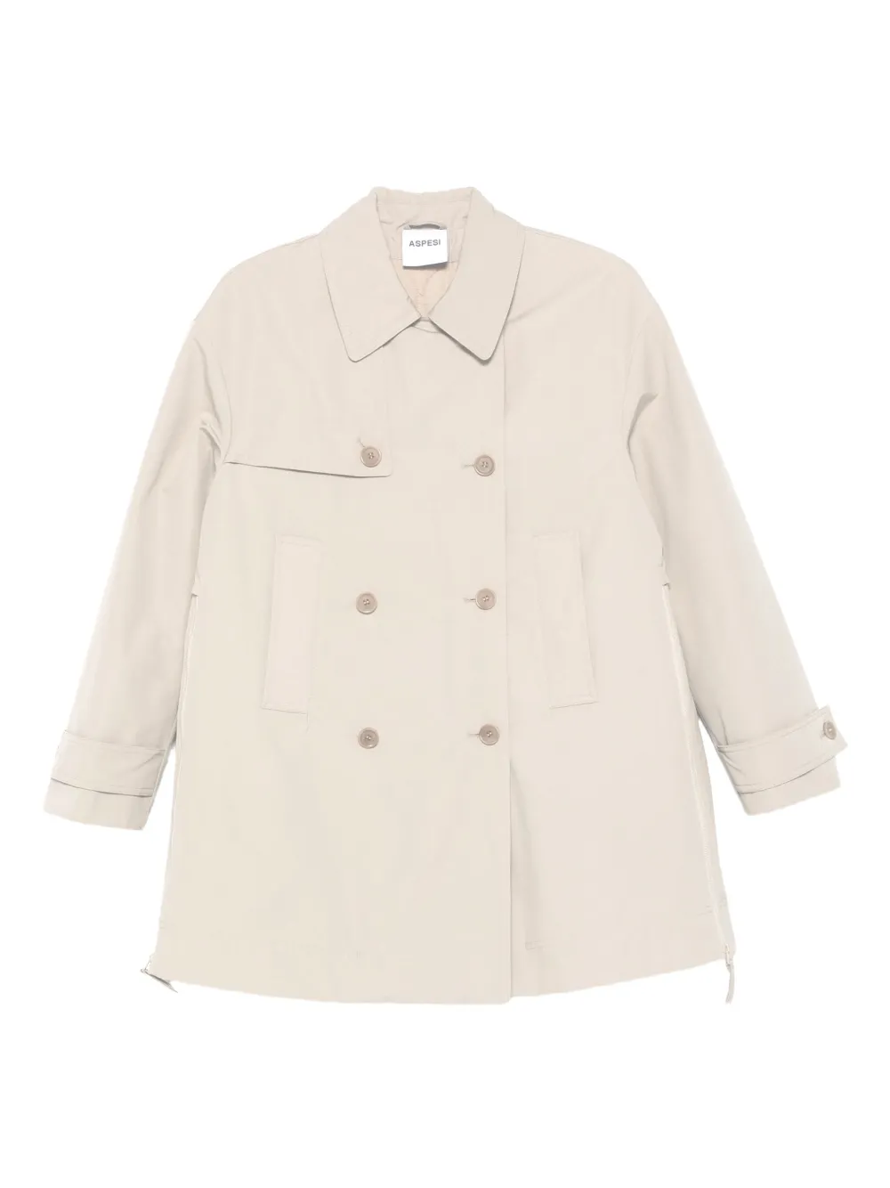 

Двубортное пальто с молниями ASPESI, нейтральный