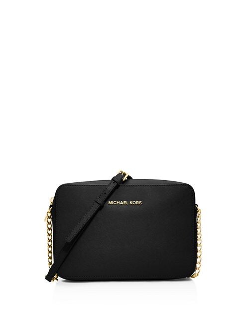 

Большая сумка через плечо из сафьяновой кожи Jet Set Michael Kors, цвет Black