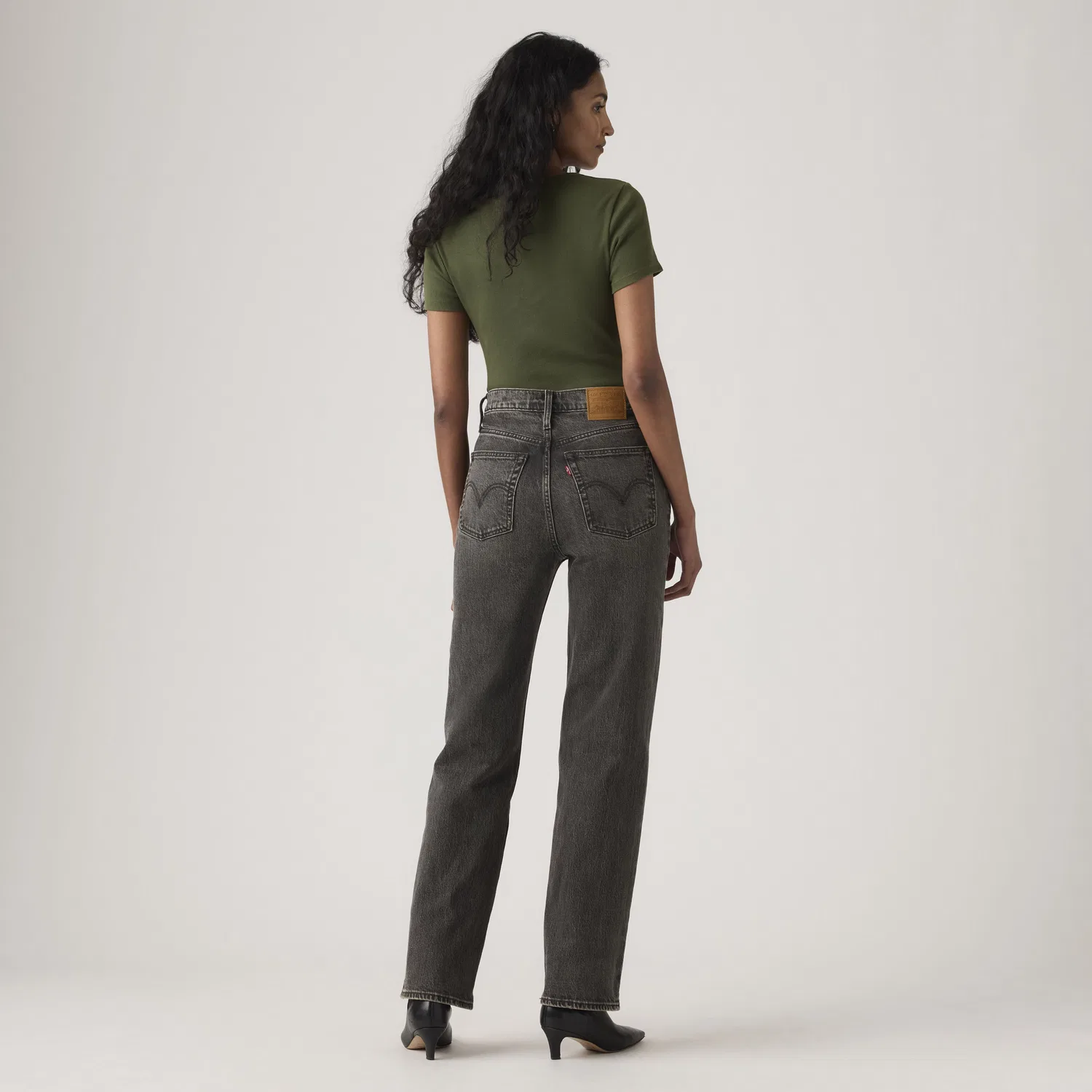 Женские прямые джинсы с ребристой текстурой и полной длиной Levi's, Black — фото 3