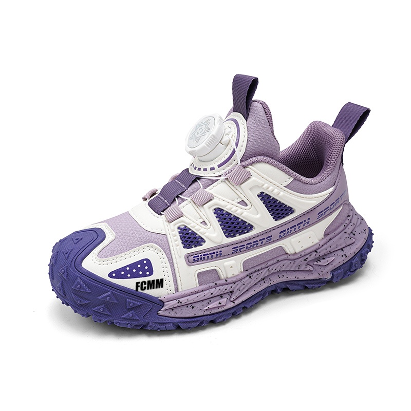 

Противоскользящие и износостойкие, легкие, амортизирующие, низкие повседневные кроссовки для детей FCMM, белый/фиолетовый