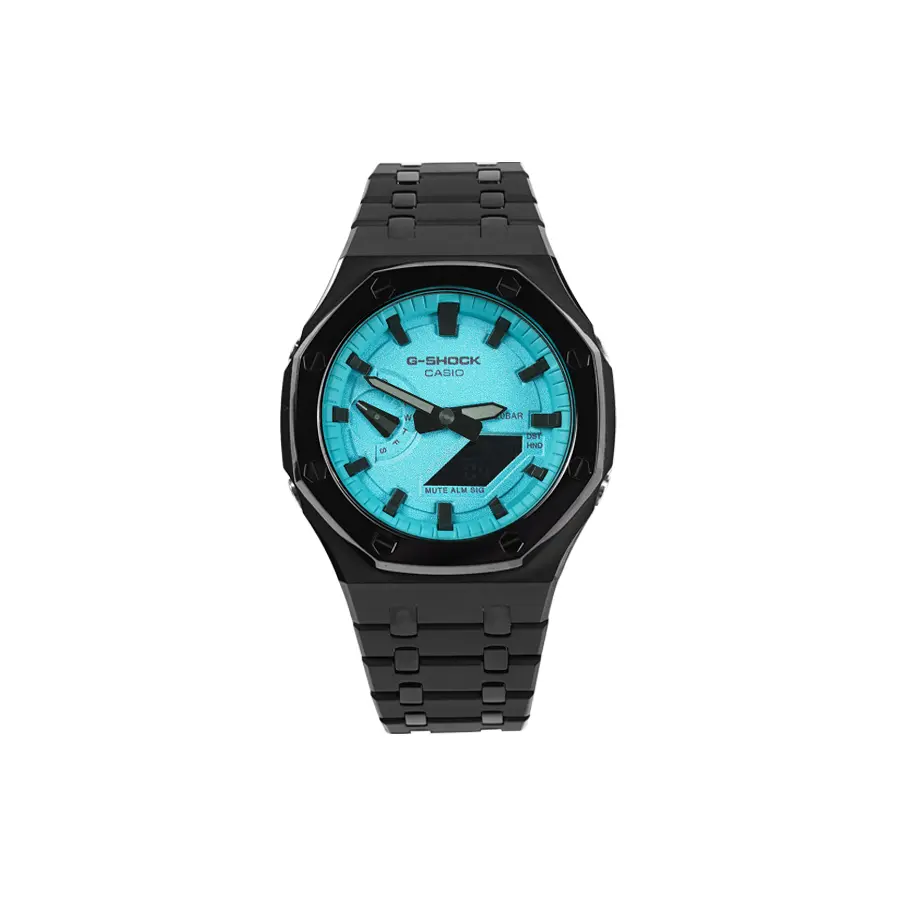 

CASIO Часы Unisex Liquid Crystal/Analog Dual Display Series 48.5mm Blue Watch, Gothic Tiffany Blue with Black Sand