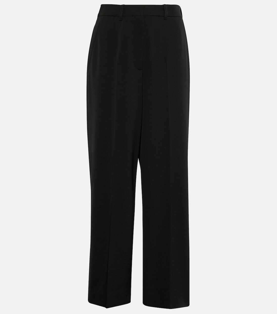 

Прямые брюки из смесовой шерсти Stella Mccartney, черный