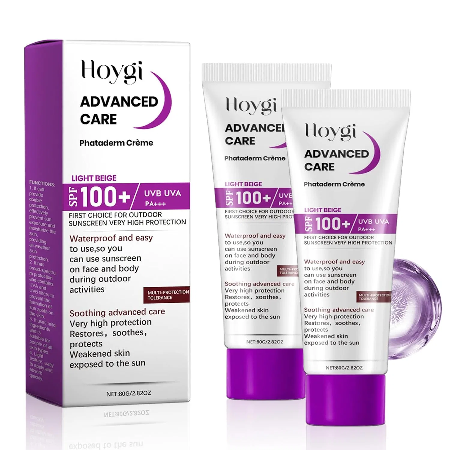 Солнцезащитный крем SPF 100, 2 шт. по 80 г Hanggon, Color2