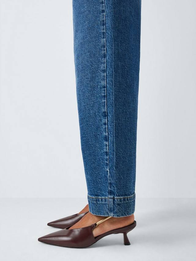 Кожаные туфли Deal Essential на среднем каблуке с открытым мысом и ремешком John Lewis, Burgundy — фото 2