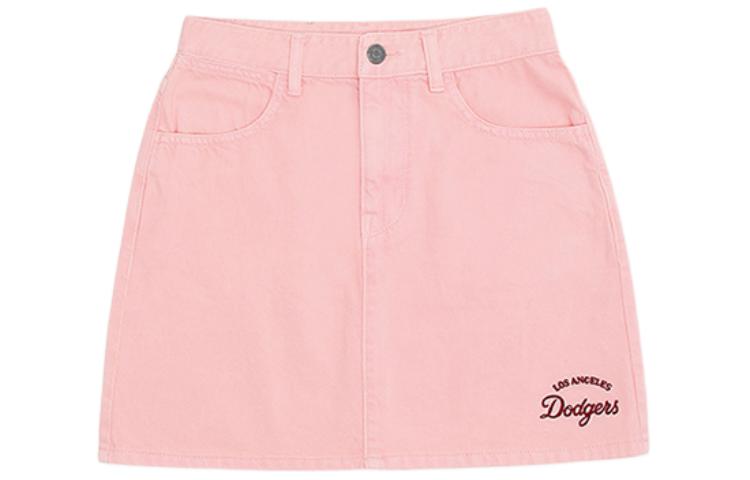 

MLB Джинсовая короткая юбка Los Angeles Dodgers для женщин персикового розового цвета