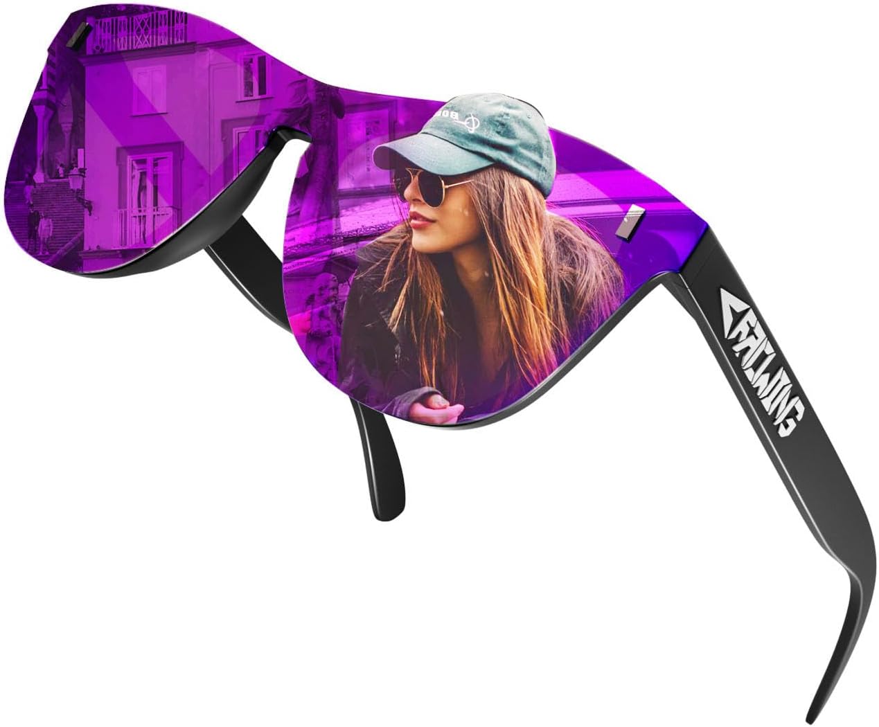 

Солнцезащитные очки ROCKNIGHT Driving Fashion HD с поляризацией, защитой от УФ-излучения UV400 и антибликовым покрытием, оправой TR90, легкие, для пляжа и походов, Black Frame/Purple Lens